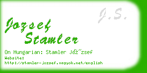 jozsef stamler business card